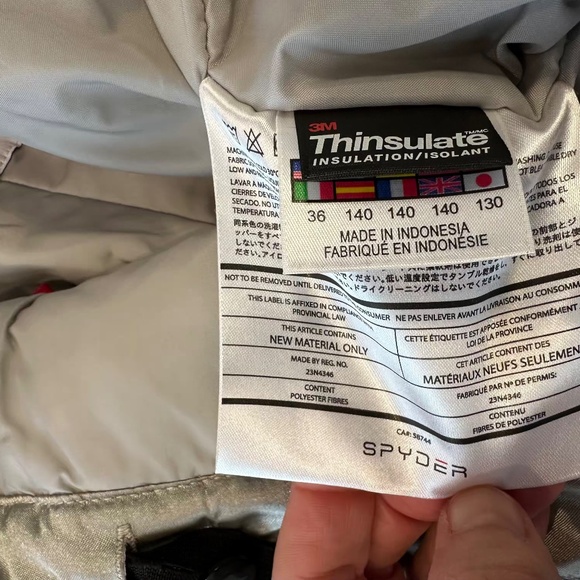 Spyder, Girls’ 'Ski/Snowboard Pants, Girls Size 10, Silver - Picture 4 of 5